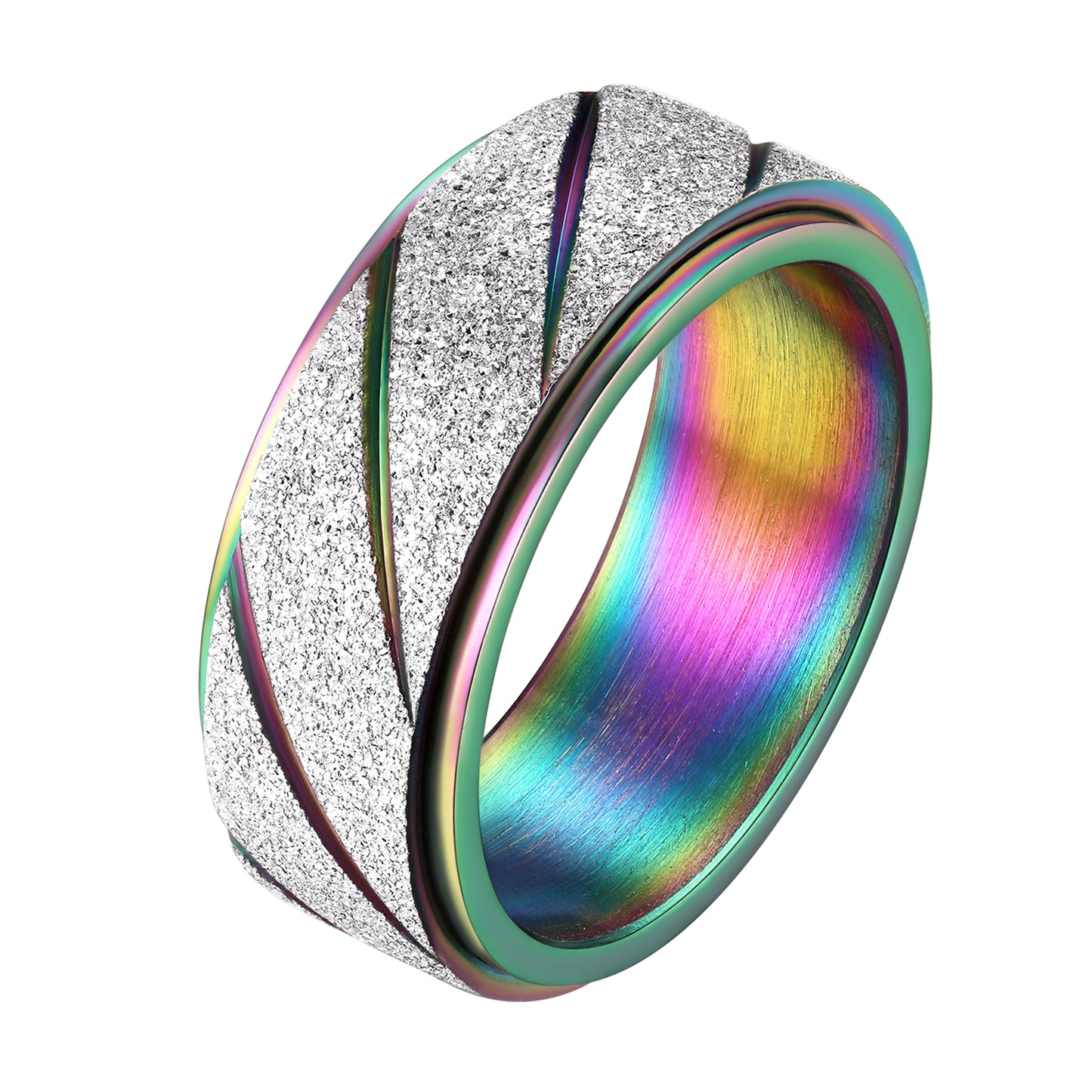 FaithHeart Men's Fashion Fidget Ring for Anxiety Stainless Steel FaithHeart
