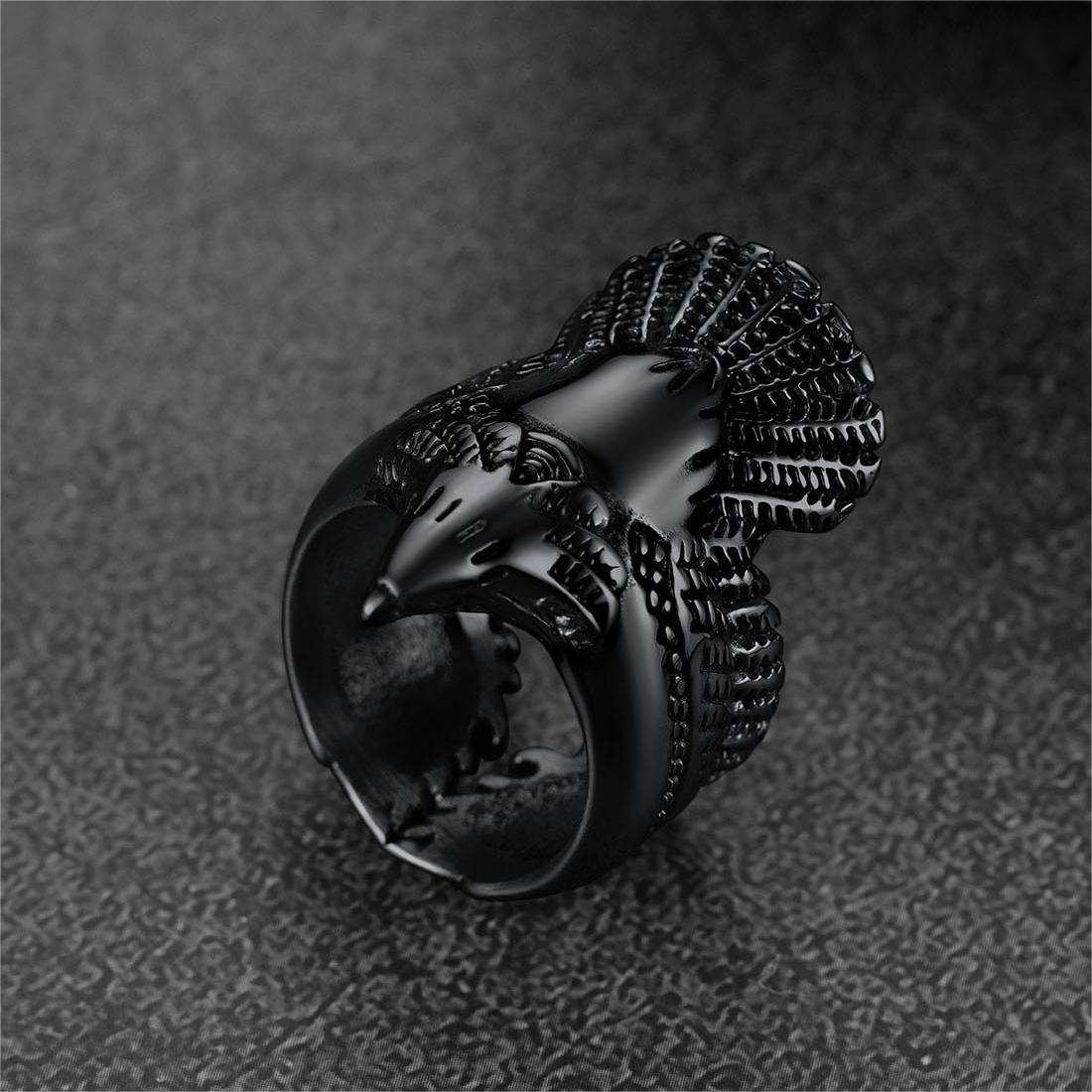 FaithHeart Vintage Retro Eagle Ring For Men Stainless Steel FaithHeart