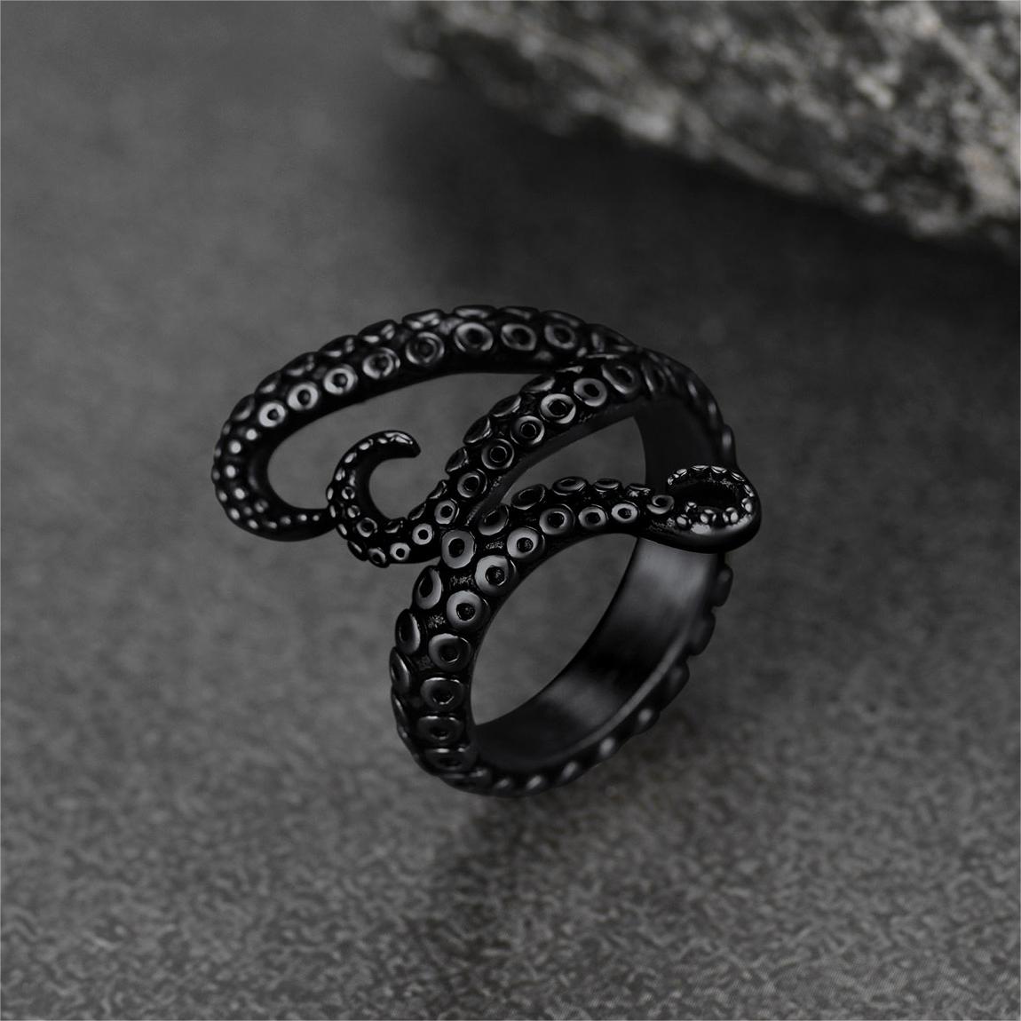 FaithHeart Punk Octopus Tentacle Ring For Men FaithHeart
