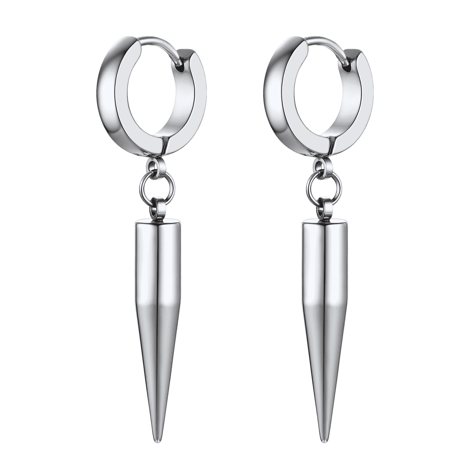 FaithHeart Punk Long Spike Drop Hoop Earrings For Men FaithHeart