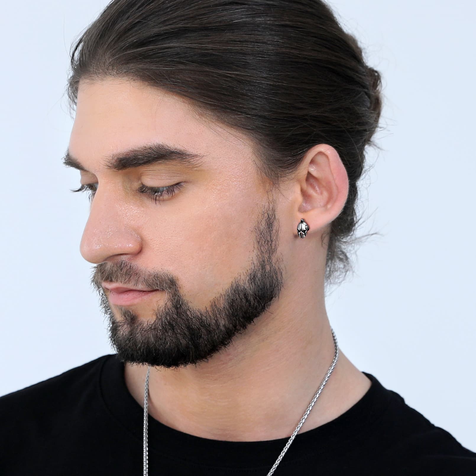 FaithHeart Spartan Helmet Stud Earrings For Men FaithHeart