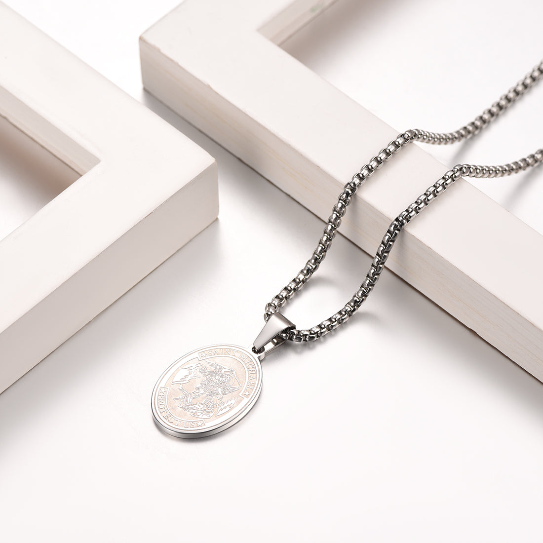FaithHeart St. Michael Necklace Archangel Michael Medal Pendant FaithHeart