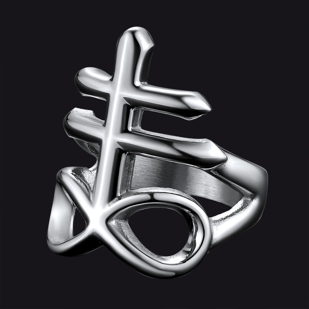 FaithHeart Satanic Leviathan Cross Ring For Men FaithHeart