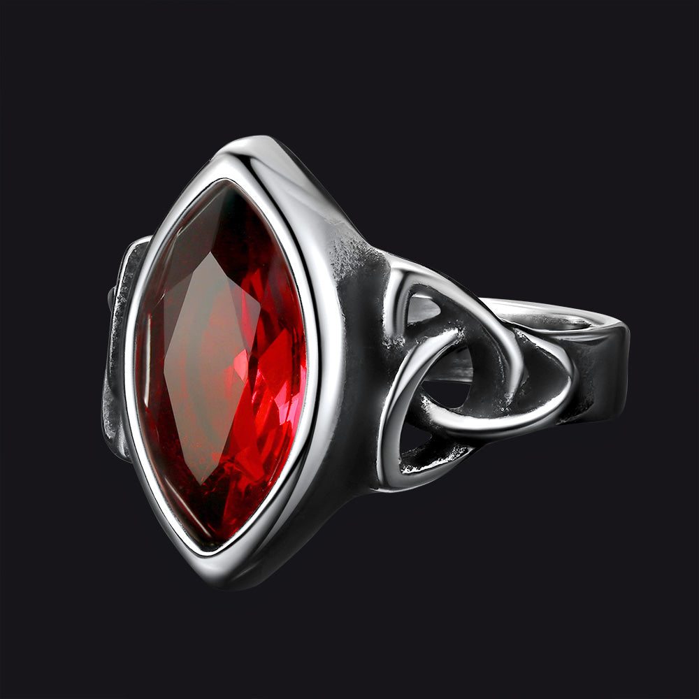 FaithHeart Vintage Celtic Ruby Ring Gemstone Ring for Men FaithHeart