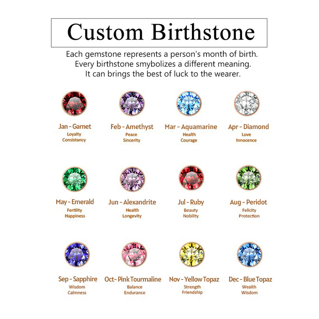 FaithHeart Sterling Silver Birthstone Ring For Men With Cubic Zirconia FaithHeart