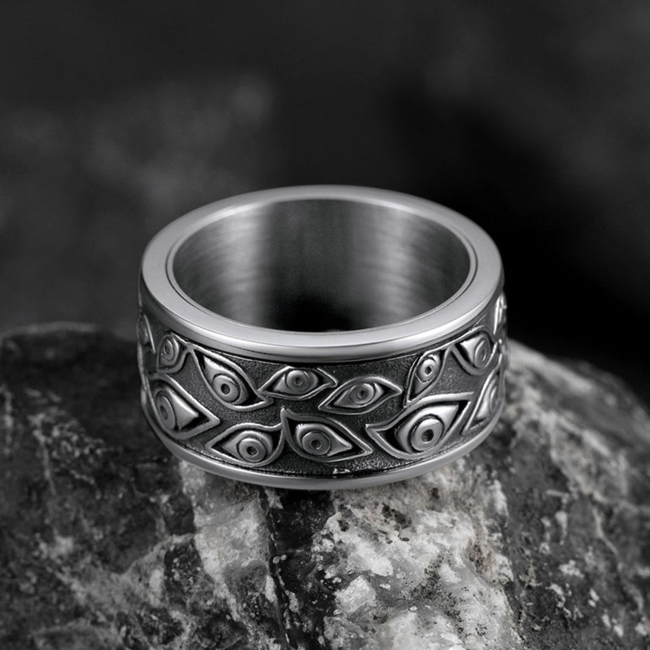 FaithHeart Evil Eye Ring Fidget Anxiety Ring For Men FaithHeart