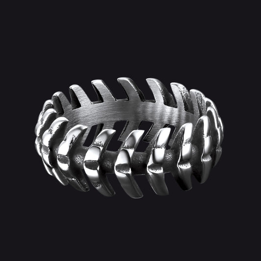 FaithHeart Punk Looped Bone Ring Vertebrae Band Ring For Men FaithHeartimg