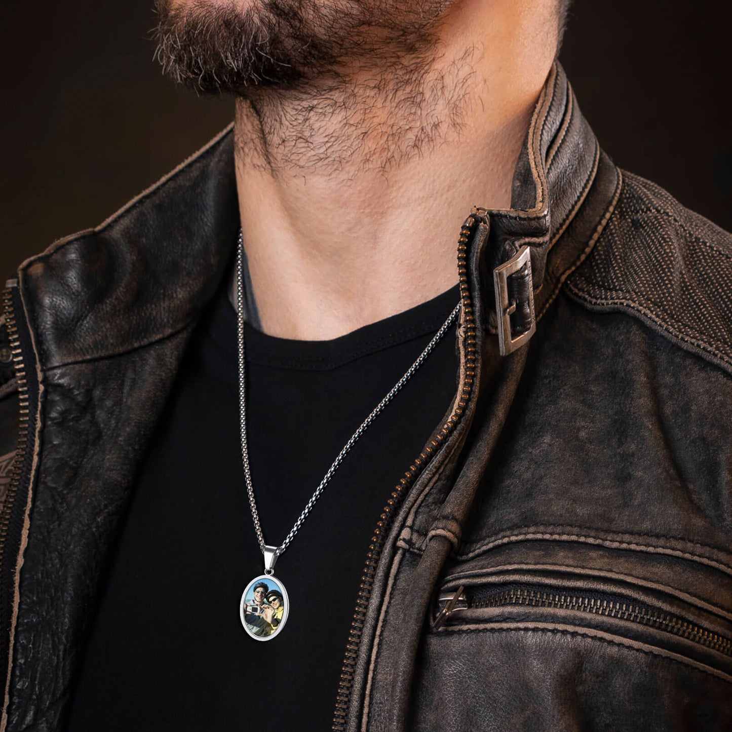 FaithHeart Archangel Saint Michael Necklace with Picture for Men FaithHeart