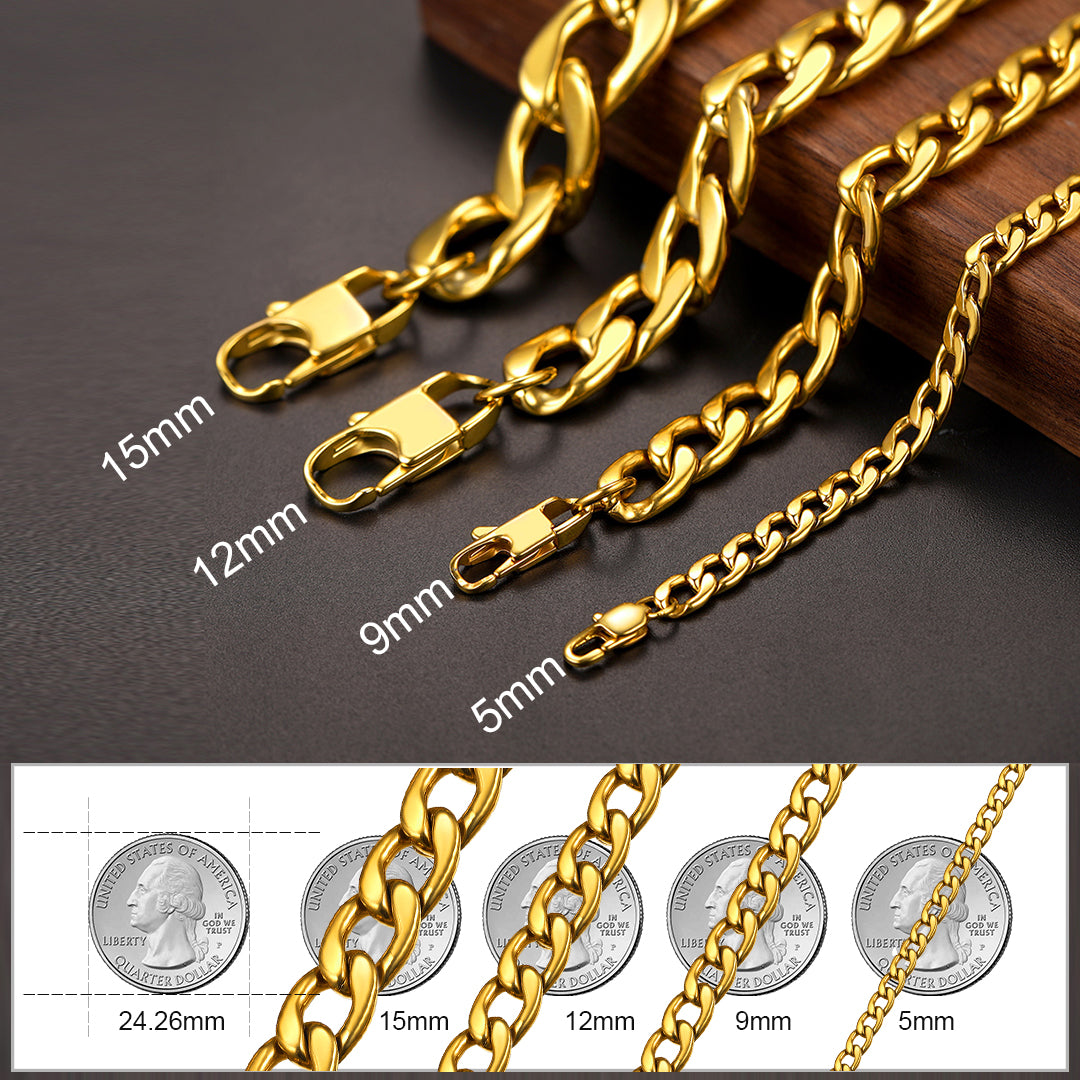 FaithHeart Sturdy Cuban Chain Necklace For Men FaithHeart