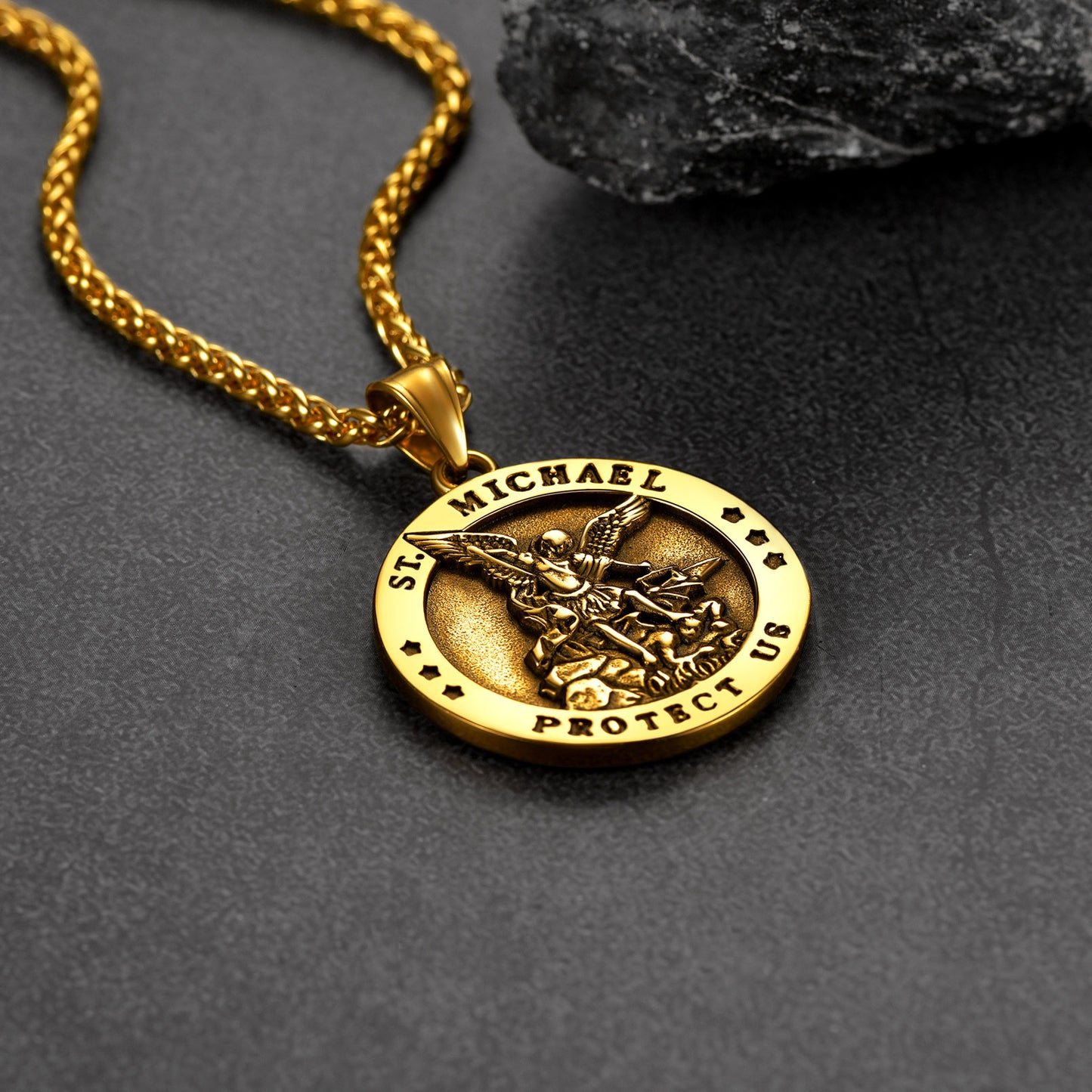 FaithHeart Archangel St. Michael Pendant Necklace for Men FaithHeart