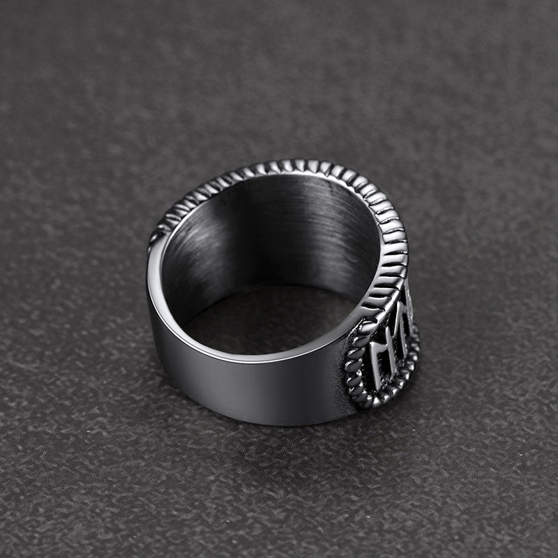 FaithHeart Norse Viking Valknut Ring with Rune for Men FaithHeart