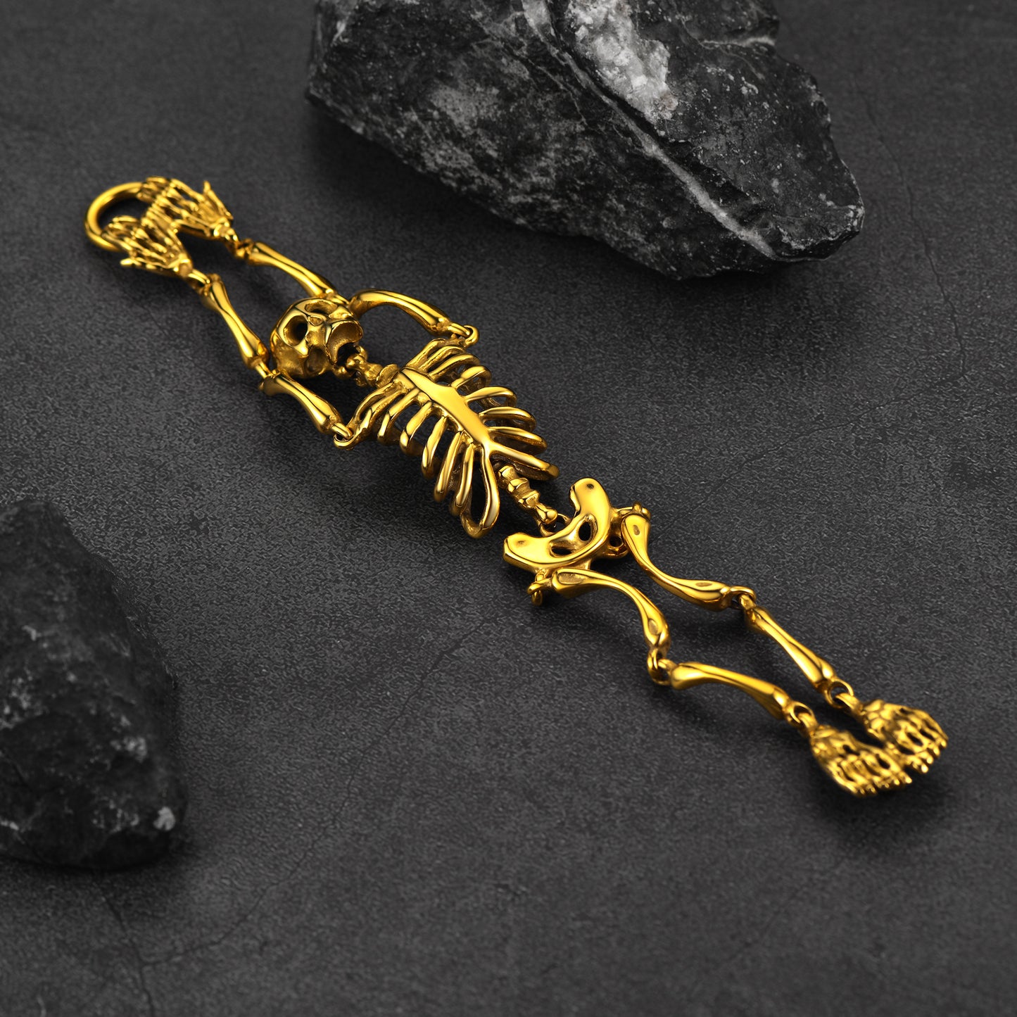 FaithHeart Stainless Steel Body Skull Skeleton Bracelet for Men FaithHeart