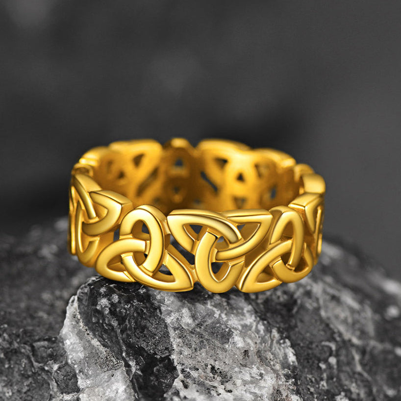 FaithHeart Viking Celtic Knot Ring Triquetra Ring For Men FaithHeart