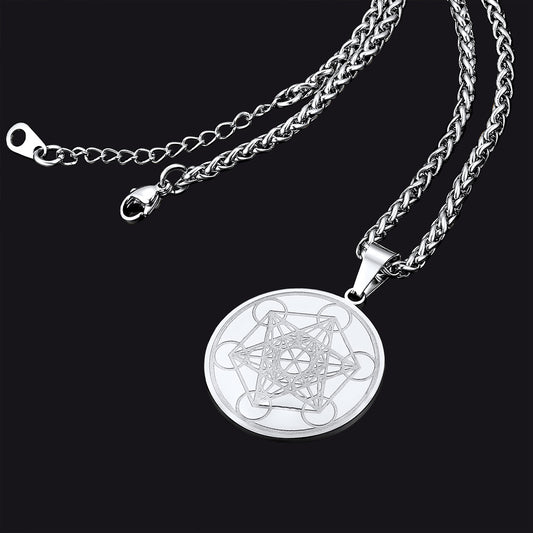 FaithHeart Metatron's Cube Pendant Necklace For Men FaithHeart