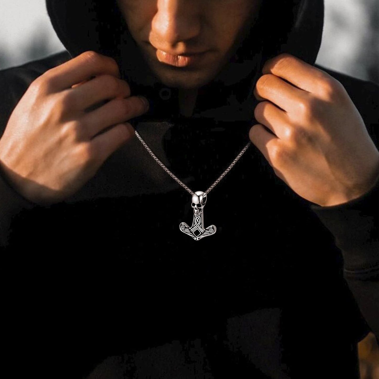 FaithHeart Viking Odin Sword Gungnir Spear Pendant Necklace for Men FaithHeart