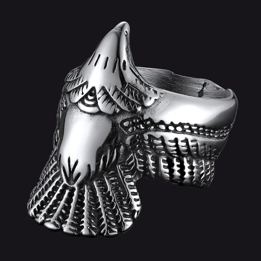FaithHeart Vintage Retro Eagle Ring For Men Stainless Steel FaithHeartimg