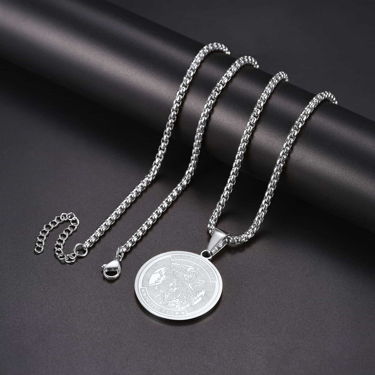 FaithHeart St. Michael Catholic Necklace Medal Protection Necklace for Men FaithHeart