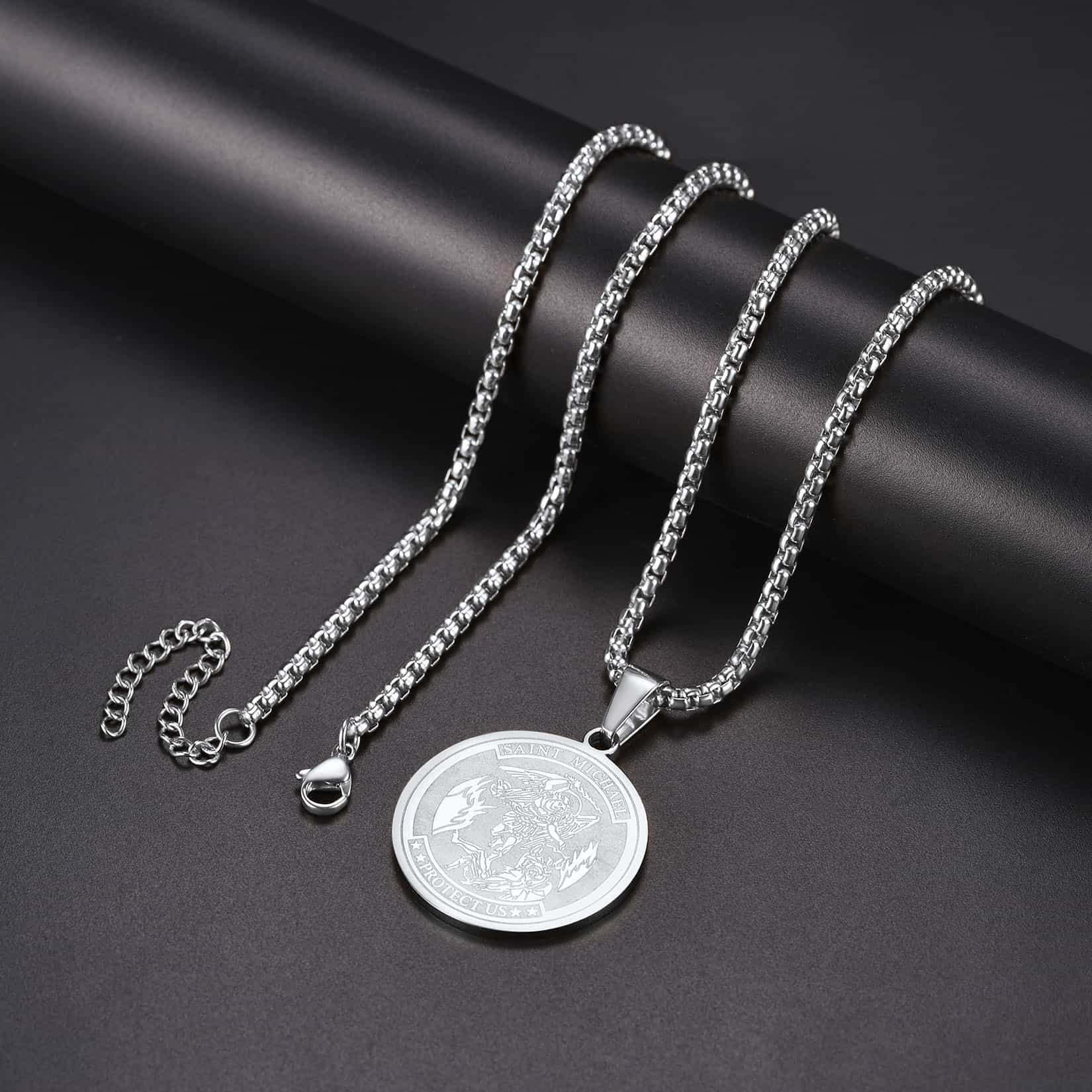 FaithHeart St. Michael Catholic Necklace Medal Protection Necklace for Men FaithHeart