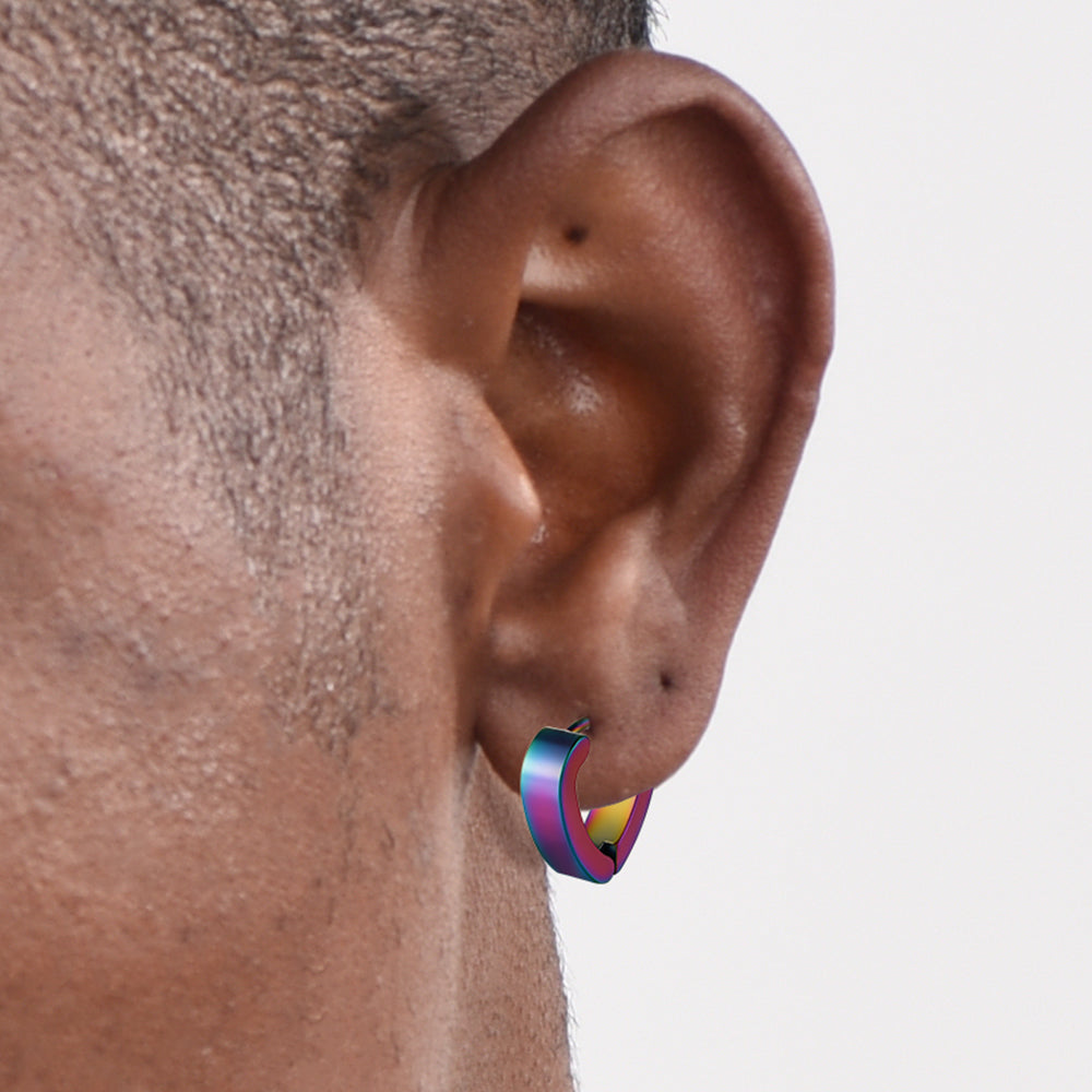 FaithHeart Heart Hoop Earrings Set for Men 4 Pairs FaithHeart