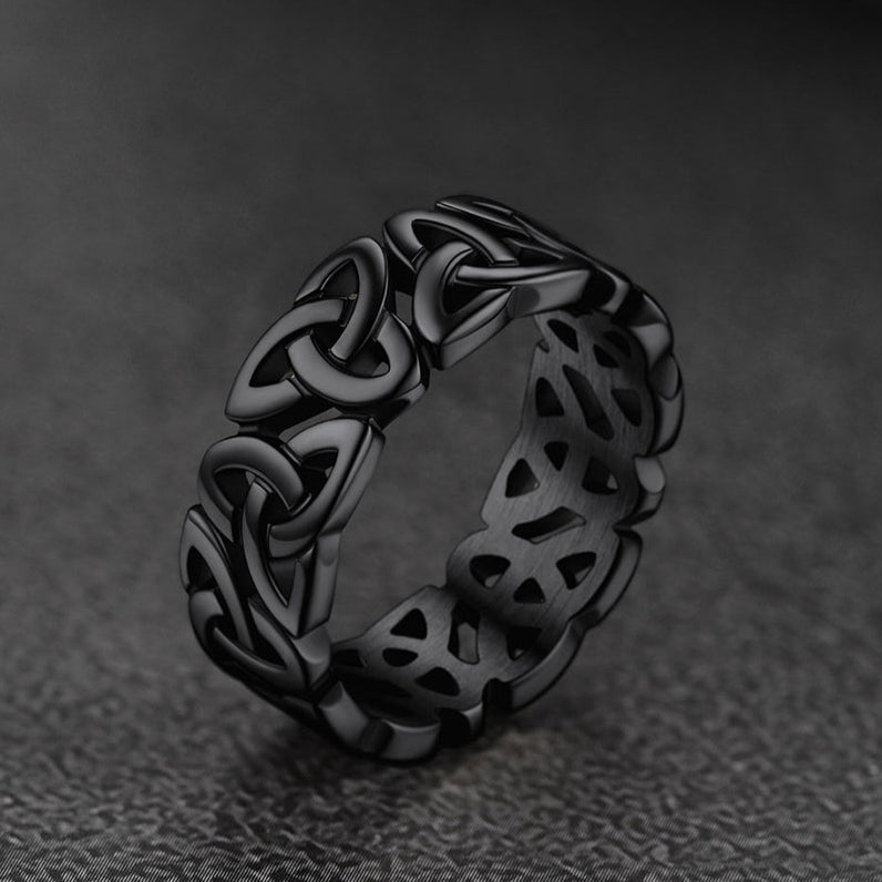 FaithHeart Viking Celtic Knot Ring Triquetra Ring For Men FaithHeart