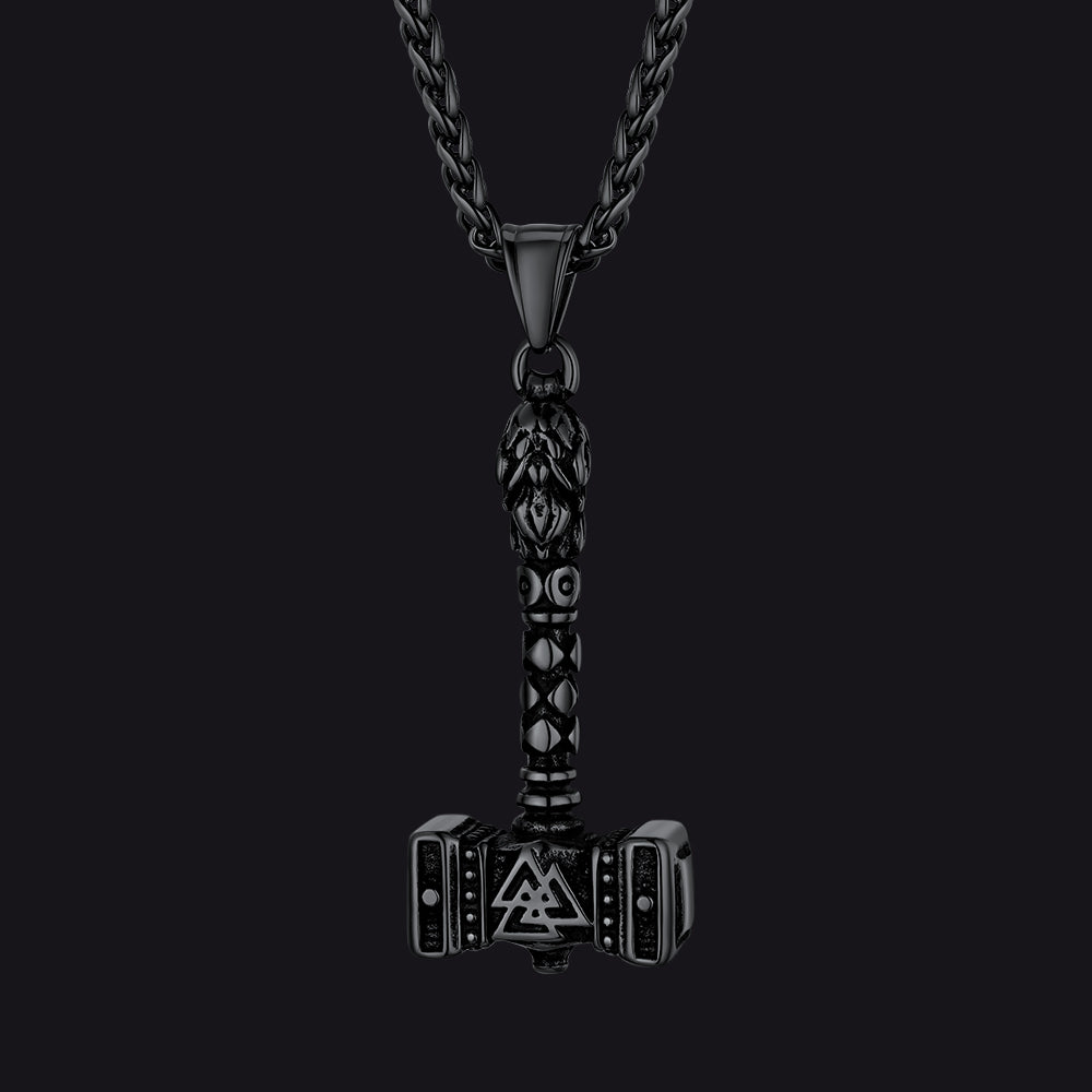 FaithHeart Thor's Hammer Necklace Mjolnir Charm For Men FaithHeart