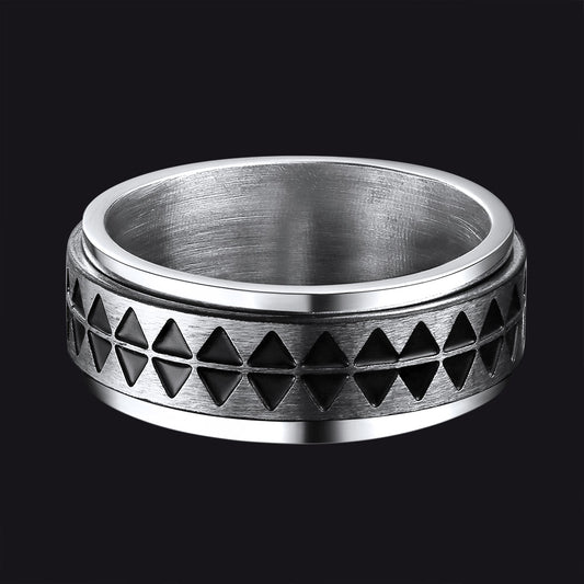 FaithHeart Men's Unique Triangle Anxiety Ring Stainless Steel FaithHeartimg