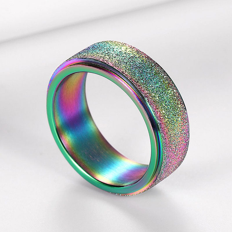 FaithHeart Glitter Finish Fidget Ring for Anxiety Stainless Steel FaithHeart