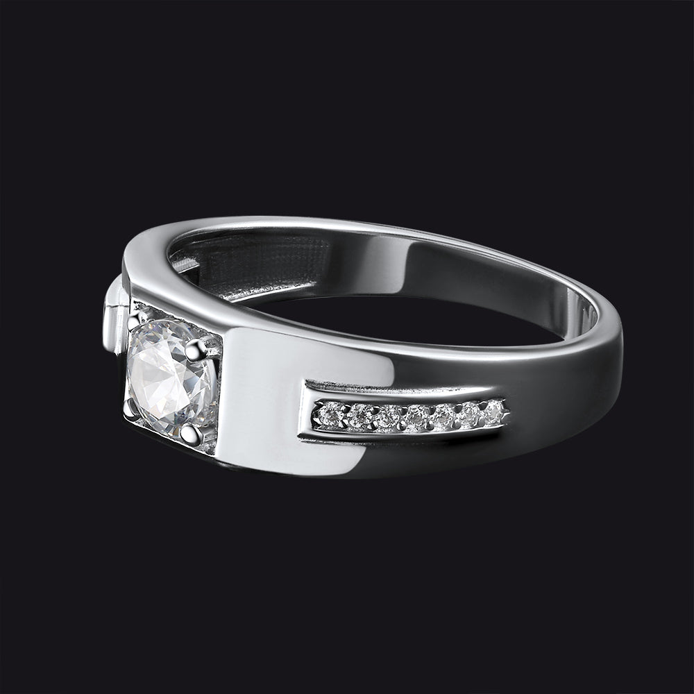 FaithHeart Men's Black Onyx Ring Diamond Ring in Sterling Silver FaithHeart