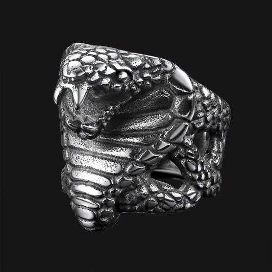 FaithHeart Gothic Huge Cobra Snake Ring Stainless Steel for Men FaithHeartimg