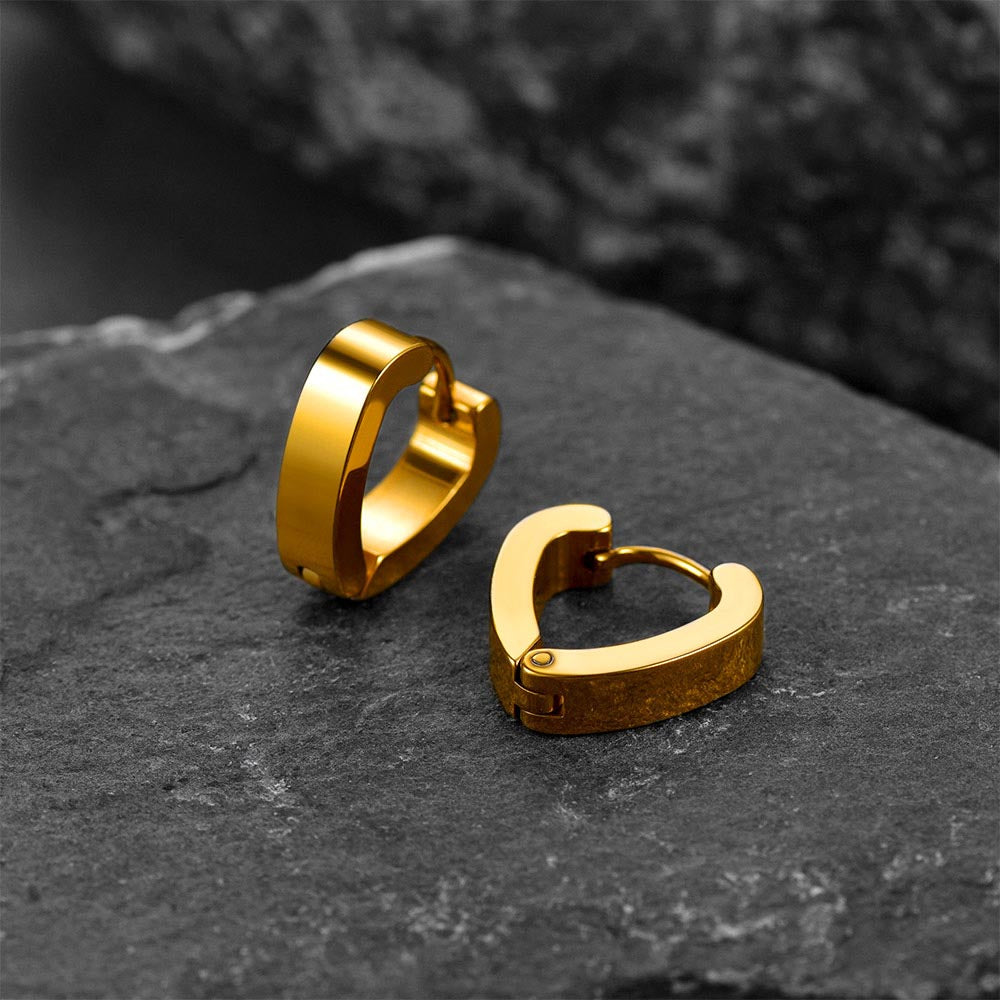 FaithHeart Heart Hoop Earrings Set for Men 4 Pairs FaithHeart