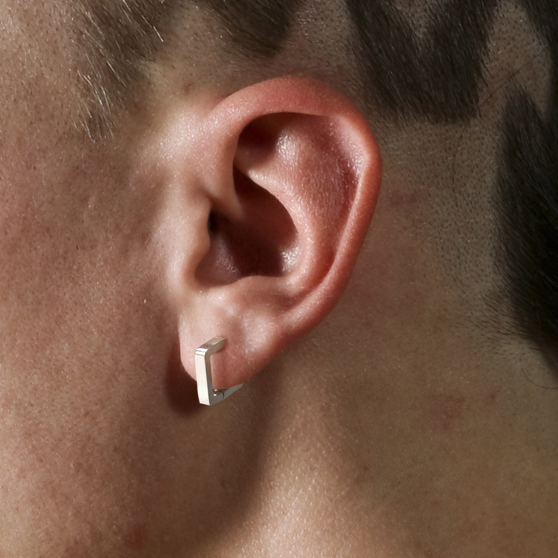 FaithHeart Square Huggie Hoop Earrings For Men FaithHeart