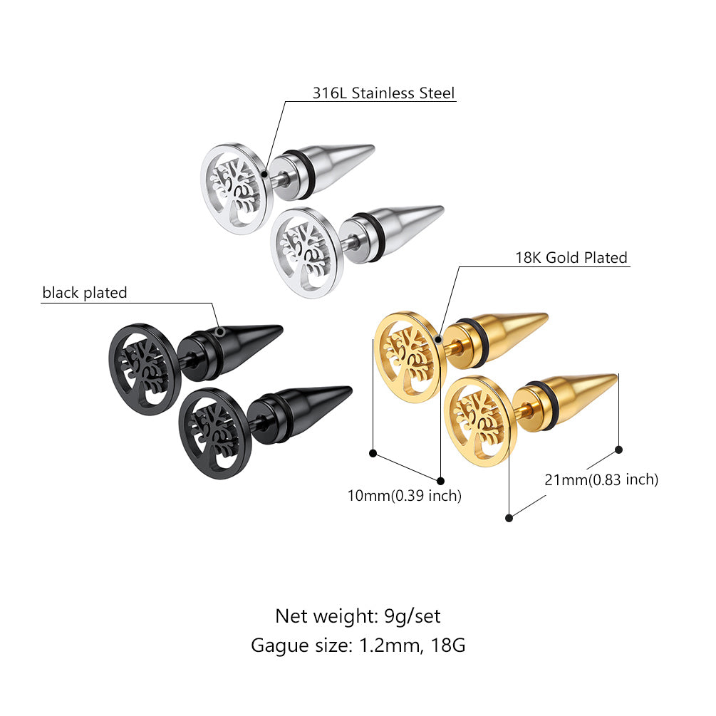 FaithHeart Tree of Life Stud Earrings Set of 3 FaithHeart