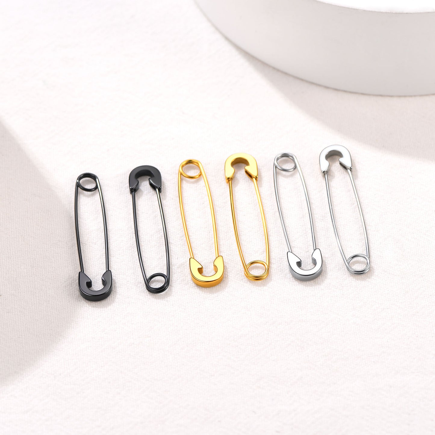 FaithHeart Stainless Steel Safety Pin Earrings Set For Men FaithHeart