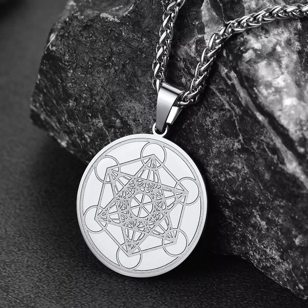 FaithHeart Metatron's Cube Pendant Necklace For Men FaithHeart