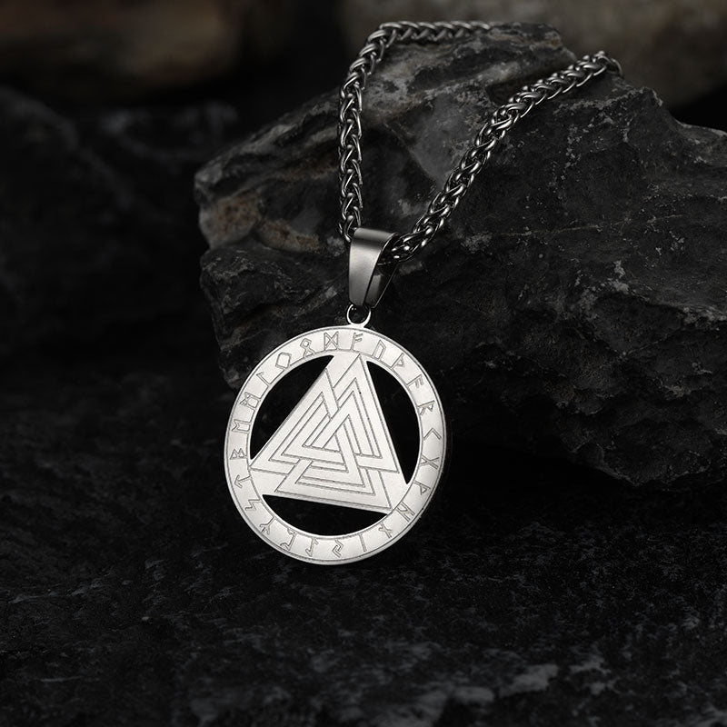 FaithHeart Viking Rune Valknut Necklace for Men FaithHeart