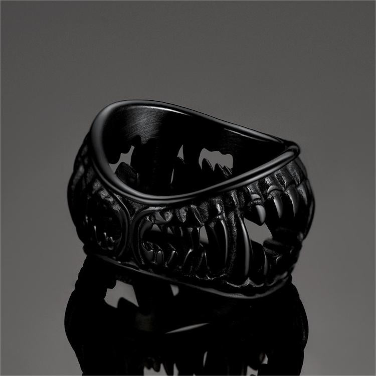 FaithHeart Gothic Punk Vampire Fang Teeth Ring For Men FaithHeart