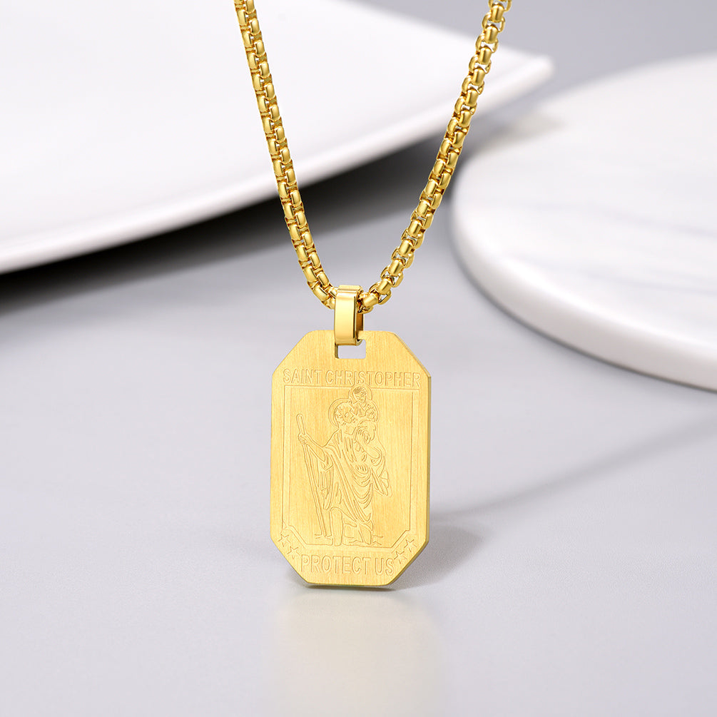 FaithHeart St. Christopher Dog Tag Necklace Medal Jewelry FaithHeart