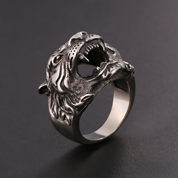FaithHeart Vintage Tiger Head Ring For Men FaithHeart