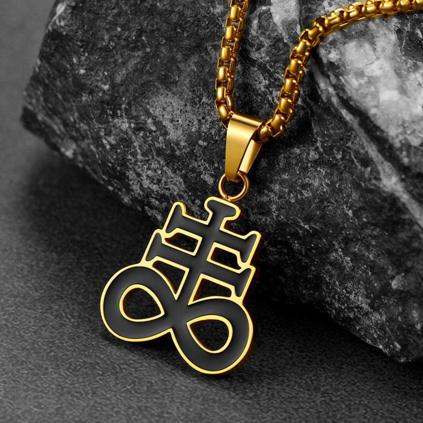 FaithHeart Satanic Leviathan Cross Necklace For Men FaithHeart