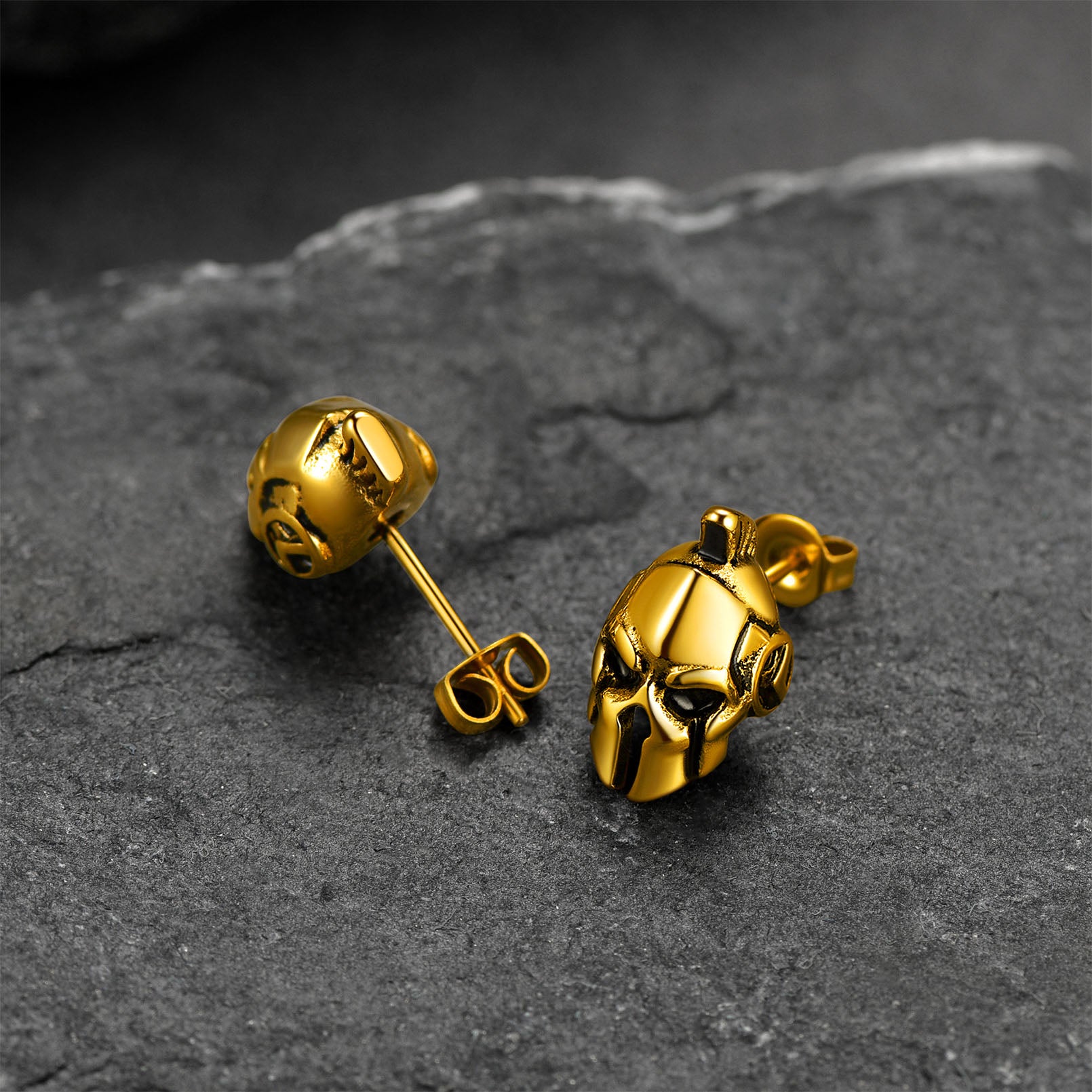 FaithHeart Spartan Helmet Stud Earrings For Men FaithHeart