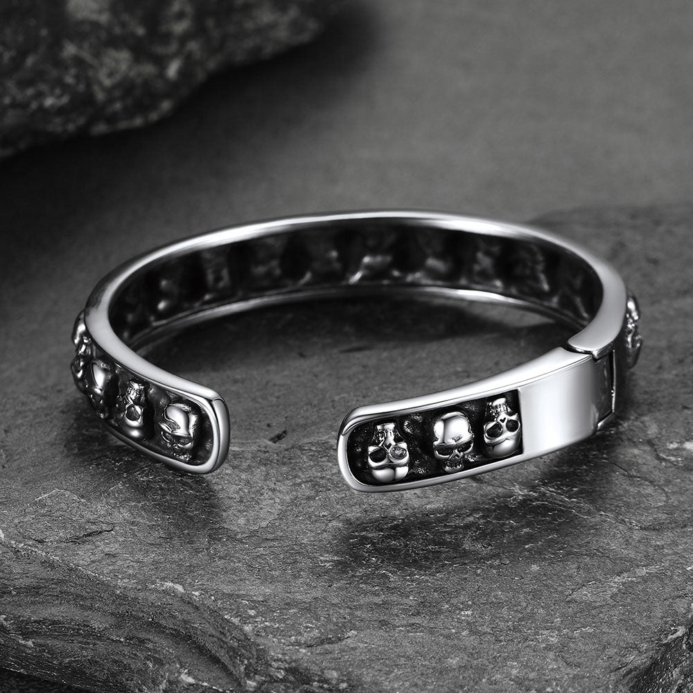 FaithHeart Skull Cuff Bracelet Gothic Punk Bangles FaithHeart
