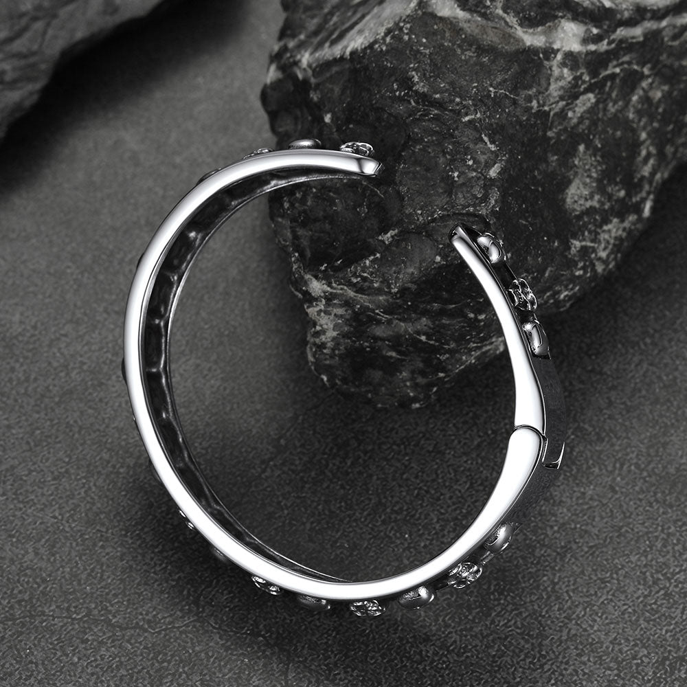 FaithHeart Skull Cuff Bracelet Gothic Punk Bangles FaithHeart