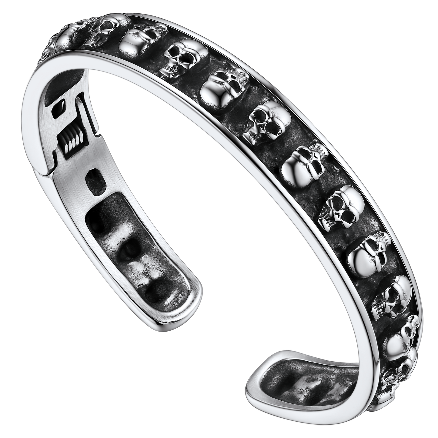 FaithHeart Skull Cuff Bracelet Gothic Punk Bangles FaithHeart