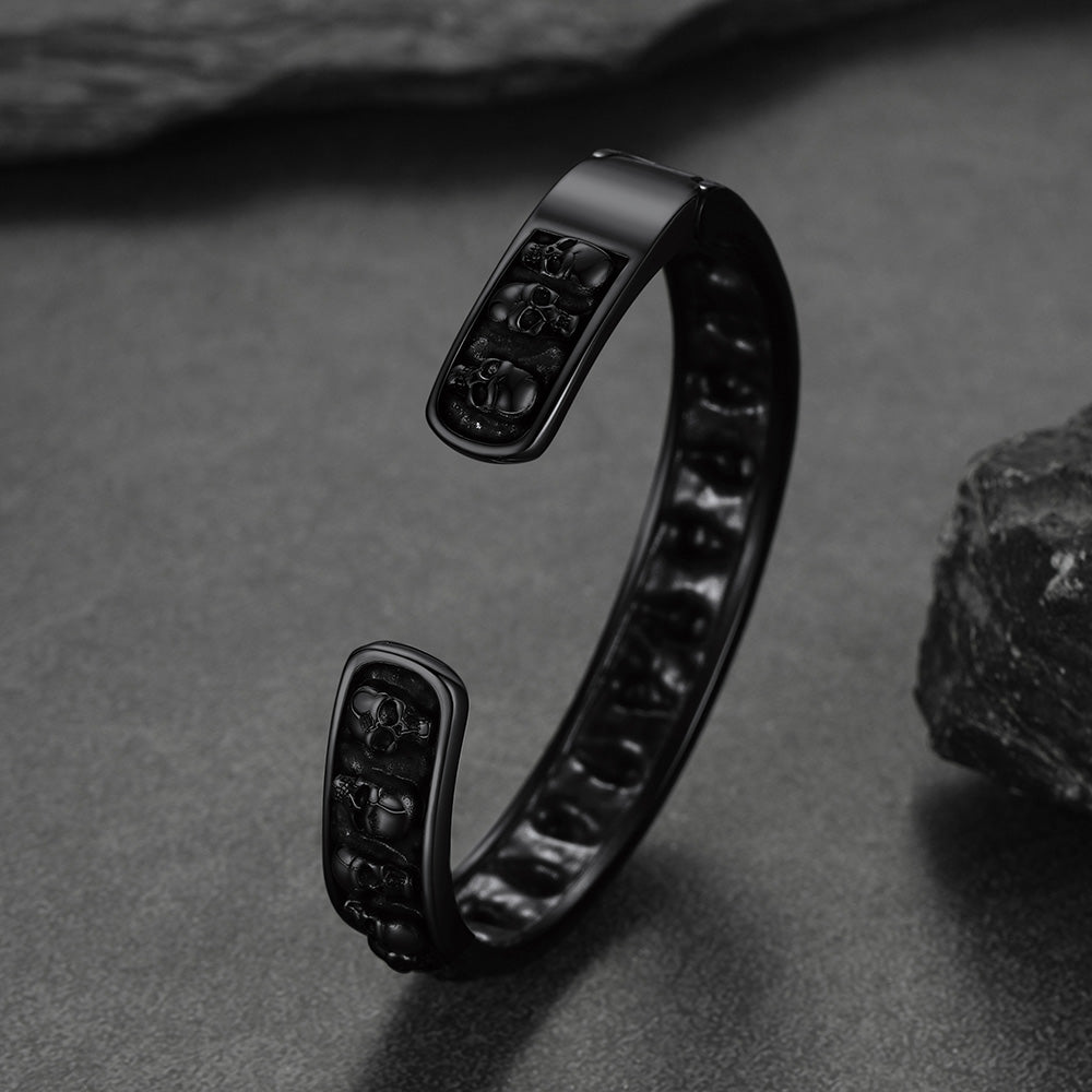 FaithHeart Skull Cuff Bracelet Gothic Punk Bangles FaithHeart