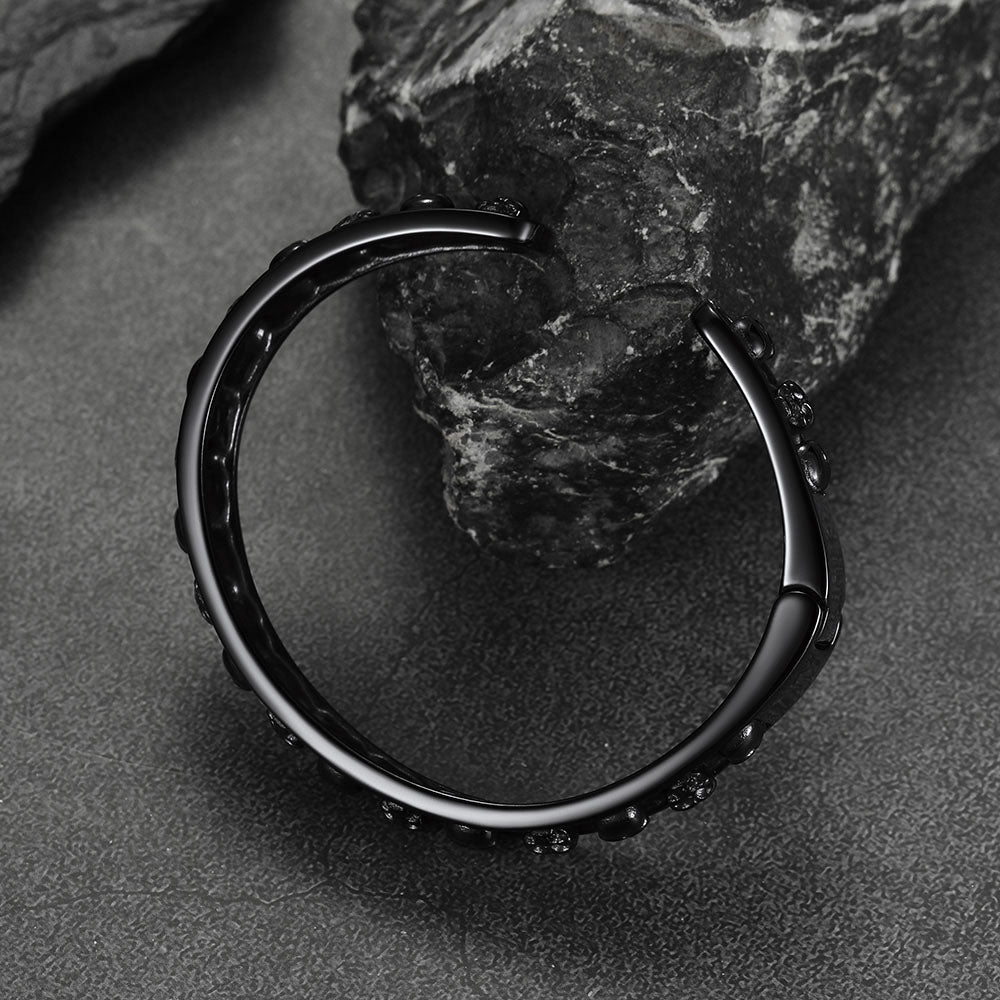 FaithHeart Skull Cuff Bracelet Gothic Punk Bangles FaithHeart