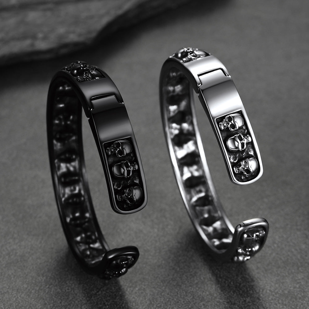 FaithHeart Skull Cuff Bracelet Gothic Punk Bangles FaithHeart