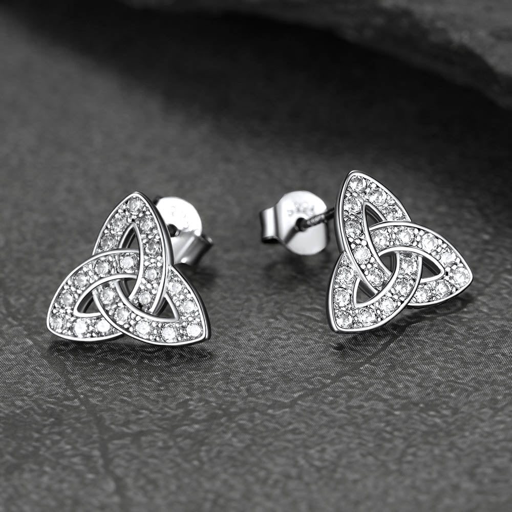 FaithHeart Celtic Triangle Earrings in Sterling Silver FaithHeart