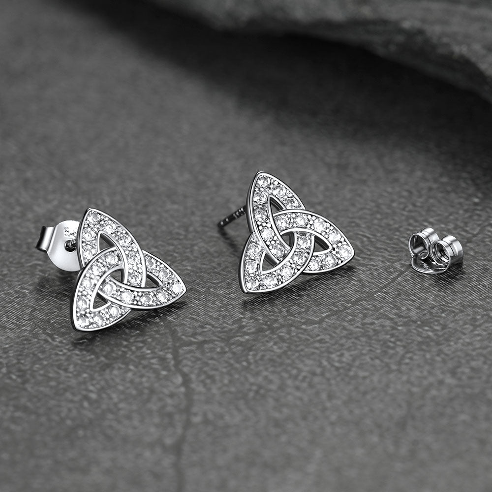 FaithHeart Celtic Triangle Earrings in Sterling Silver FaithHeart