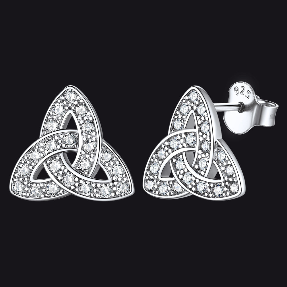 FaithHeart Celtic Triangle Earrings in Sterling Silver FaithHeart