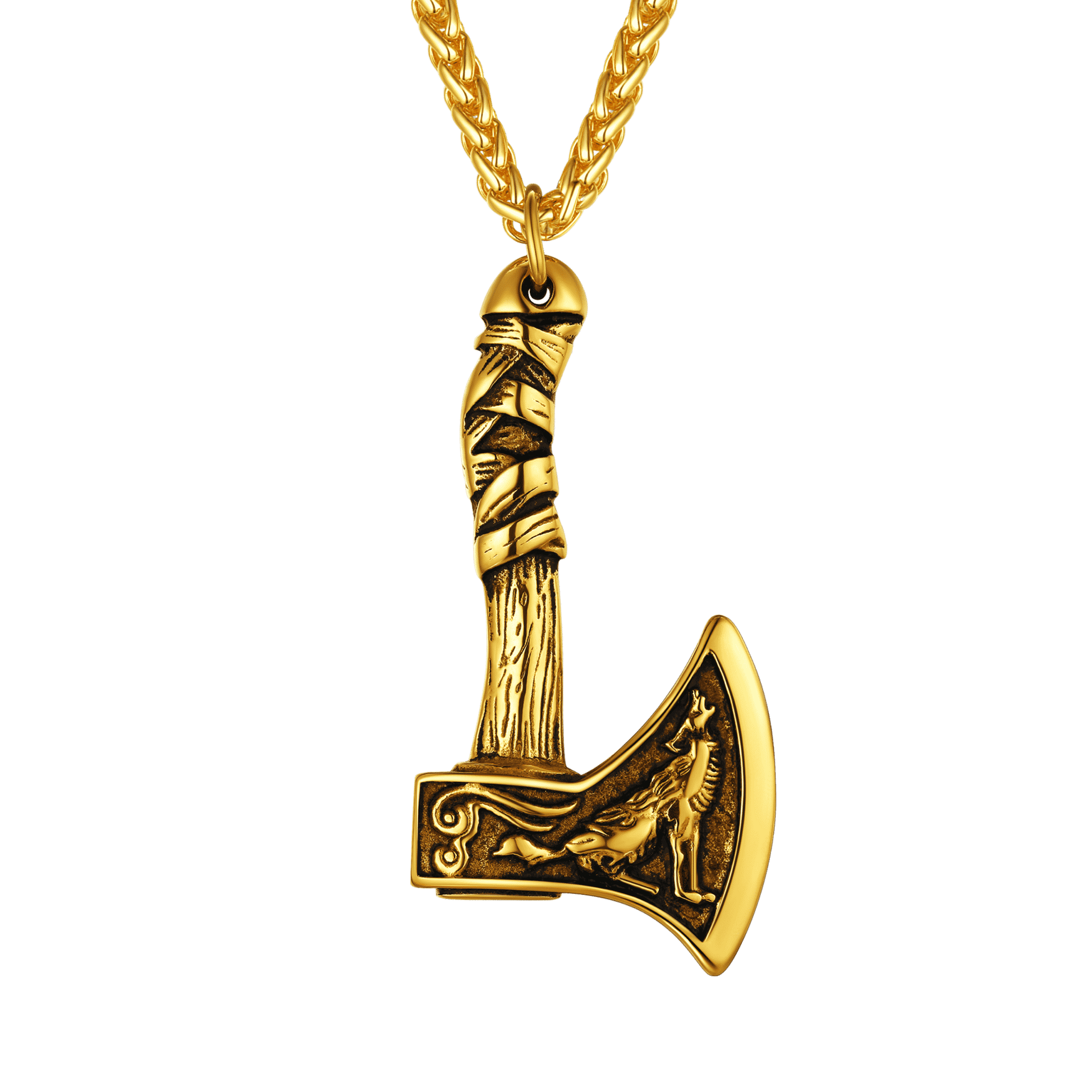 FaithHeart Viking Battle Axe Necklace for Men FaithHeart